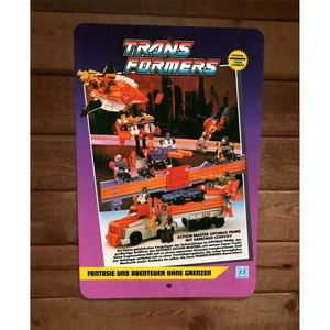 German Optimus Prime Convoy Ad Transformers Toy‎ 8x12 Metal Wall Sign Retro 80s